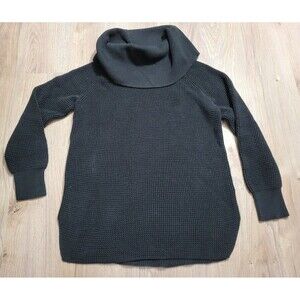 Michael Kors Waffle Knit Cowl Neck Sweater Black Size Medium